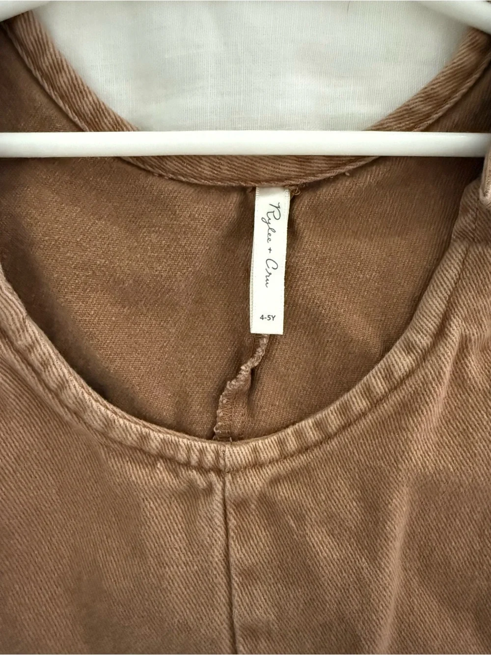 Rylee + Cru Toddler Brown Overall Dress Pinafore - Neutral Brown Kids Bottoms